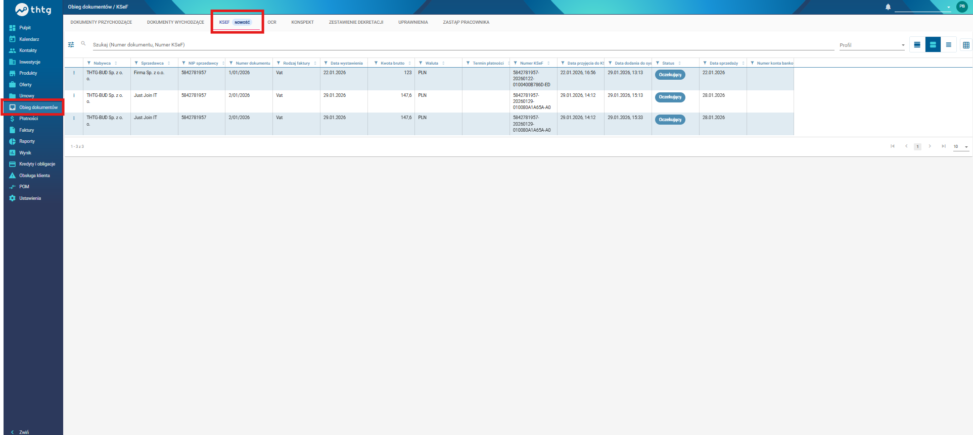 Lista faktur KSeF