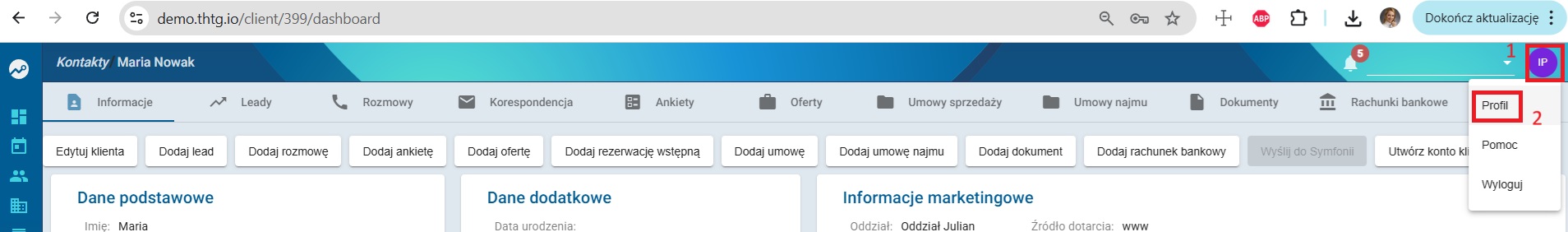 Profil uzytkownika